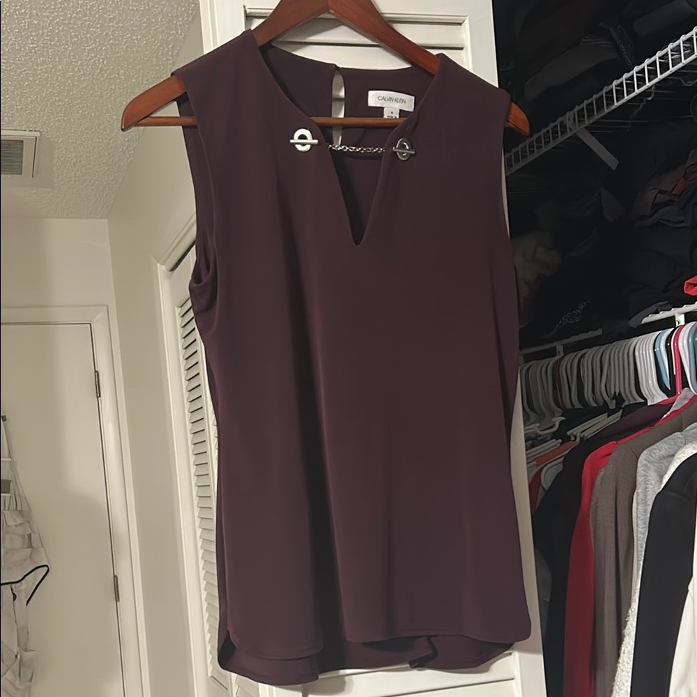 Calvin Klein Purple Sleeveless Blouse